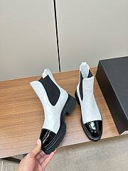 Chanel chelsea white leather boots - 3