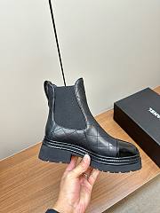 Chanel chelsea black leather boots - 5