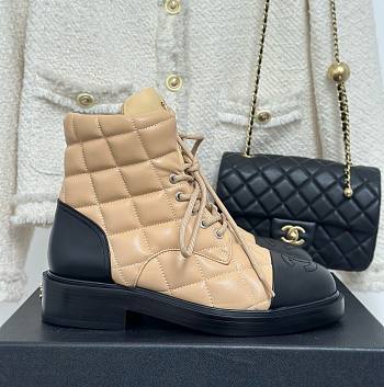 Chanel puffy beige boots 02