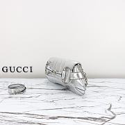 Gucci Horsebit small chain silver leather bag  - 5