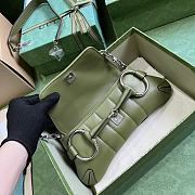 Gucci Horsebit small chain green leather bag - 5