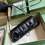 Gucci Horsebit large chain black leather bag - 4