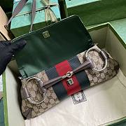 Gucci Horsebit large chain monogram leather bag - 6