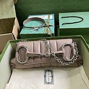 Gucci Horsebit large chain brown leather bag - 1