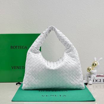 Bottega Veneta medium hop white leather bag 