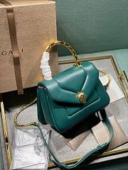 Bvlgari serpenti reverse top handle blue bag  - 2