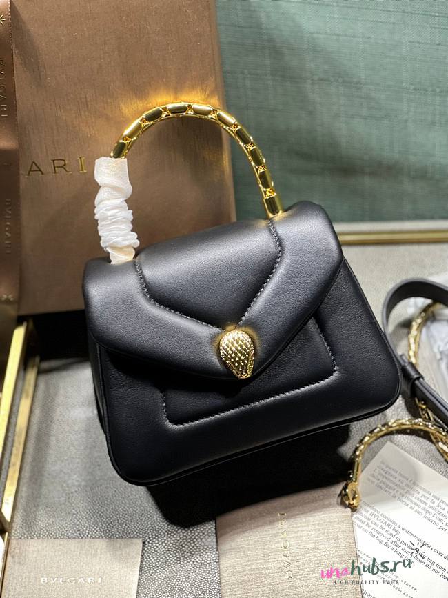 Bvlgari serpenti reverse top handle black bag - unahubs.ru