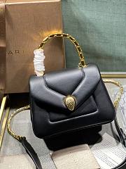 Bvlgari serpenti reverse top handle black bag - 5