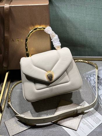 Bvlgari serpenti reverse top handle white bag