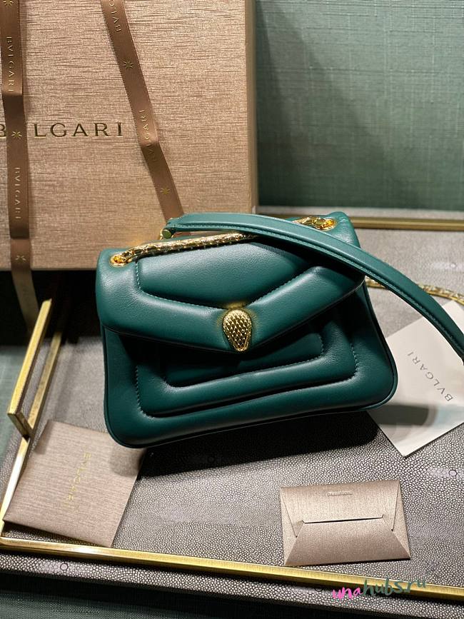 Bvlgari Serpenti Reverse Blue Shoulder Bag - 1