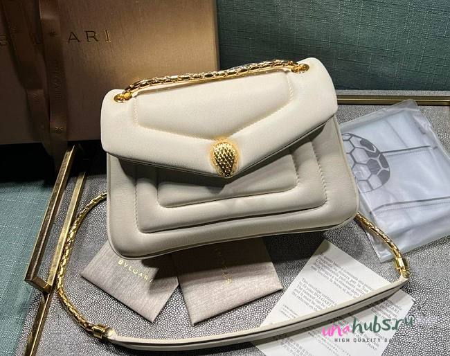 Bvlgari Serpenti Reverse White Shoulder Bag - 1