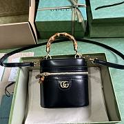 Gucci mini bamboo black shoulder bag - 1