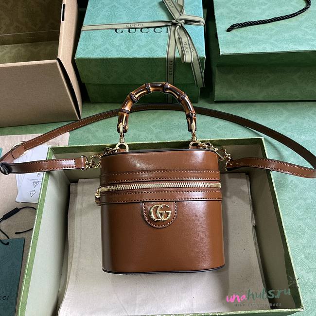 Gucci mini bamboo brown shoulder bag - 1