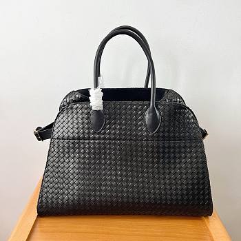 The Row Margaux 15 black faux leather tote Bag