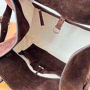 The Row Margaux 15 brown velvet leather tote bag  - 5