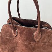 The Row Margaux 15 brown velvet leather tote bag  - 6