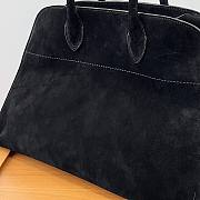 The Row Margaux 15 black velvet leather tote bag - 3