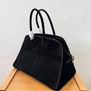 The Row Margaux 15 black velvet leather tote bag - 4