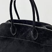 The Row Margaux 15 black velvet leather tote bag - 6