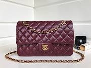 Chanel CF 25 dark red lambskin gold hardware bag - 1