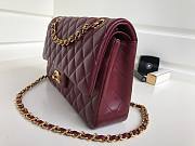 Chanel CF 25 dark red lambskin gold hardware bag - 2