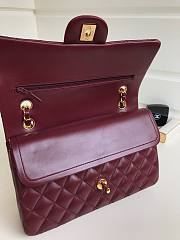 Chanel CF 25 dark red lambskin gold hardware bag - 3