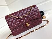 Chanel CF 25 dark red lambskin gold hardware bag - 5