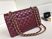 Chanel CF 25 dark red lambskin gold hardware bag - 6