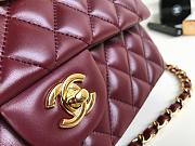 Chanel CF 25 dark red lambskin gold hardware bag - 4