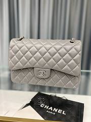 Chanel CF 25 gray lambskin silver hardware bag - 1