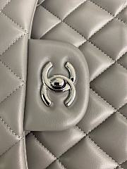 Chanel CF 25 gray lambskin silver hardware bag - 6