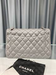 Chanel CF 25 gray lambskin silver hardware bag - 5