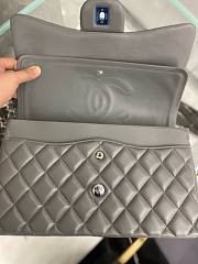 Chanel CF 25 gray lambskin silver hardware bag - 4