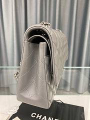 Chanel CF 25 gray lambskin silver hardware bag - 3