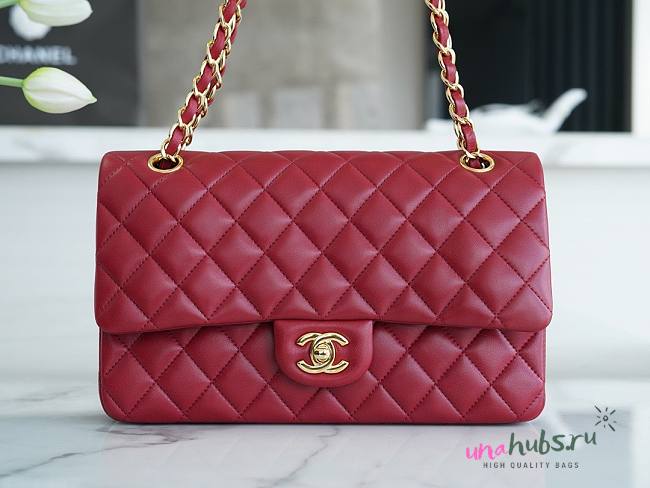 Chanel CF 25 red lambskin gold hardware bag - 1