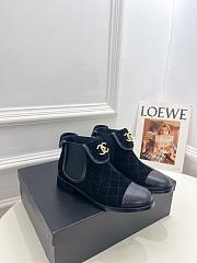 Chanel black velvet boots 03 - 5