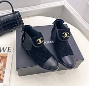 Chanel black velvet boots 03 - 1