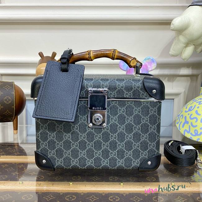 Gucci GG Supreme Monogram Black Globe Trotter Bag  - 1