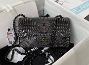 Chanel CF black denim metallic flap bag - 1