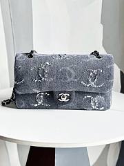 Chanel CF Denim Medium CC Metallic Double Flap Bag - 1