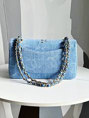 Chanel CF Blue Denim Medium CC Metallic Double Flap Bag - 6