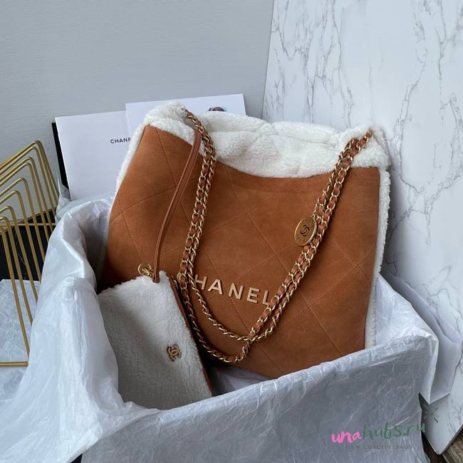 Chanel 22 sherling brown tote bag - 1