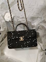 Chanel tweed sequin box bag  - 3