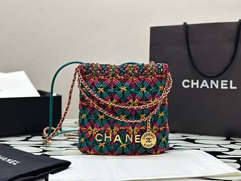 Chanel 22 Calfskin Macrame Mini Shopping Bag