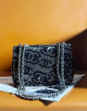 Chanel Black Tweed And Strass Crystal Flap Bag - 2