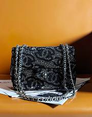 Chanel Black Tweed And Strass Crystal Flap Bag - 4