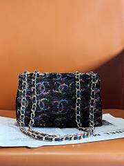 Chanel Black Tweed And Strass Colorful Crystal Flap Bag - 2