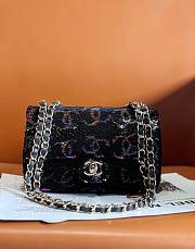 Chanel Black Tweed And Strass Colorful Crystal Flap Bag - 4