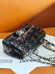 Chanel Black Tweed And Strass Colorful Crystal Flap Bag - 5