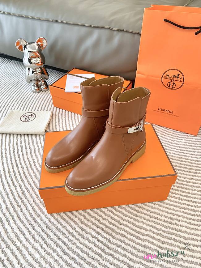 Hermes short boots ( brown/ black/ cream) - 1